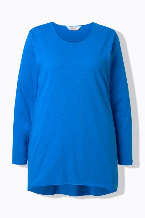 Long shirt in comfortable fit and crew neck with long sleeves