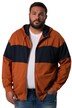 Bunda s kapucí Men+, tepláková, barevné bloky, kapuce, do 8XL