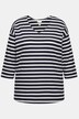 Pyjamashirt, strepen, V-hals, 3/4 mouwen, biologisch katoen