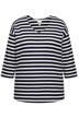 Pyžamové tričko, pruhy, výstřih do V, 3/4 rukávy, biobavlna