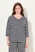 Pyjamashirt, strepen, V-hals, 3/4 mouwen, biologisch katoen