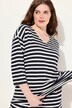 Pyjamashirt, strepen, V-hals, 3/4 mouwen, biologisch katoen