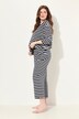 Pyjamashirt, strepen, V-hals, 3/4 mouwen, biologisch katoen