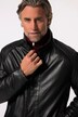 Boston Park chaqueta de cuero, cuero, cuello alzado, forro guateado, hasta la 80/82