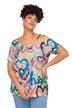 Tričko, srdcový vzor, kulatý výstřih, krátké rukávy