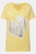 Fringed Half-Sleeve Heart Print T-Shirt