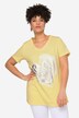 Fringed Half-Sleeve Heart Print T-Shirt