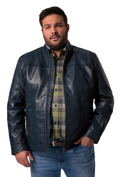 Kožená bunda Men+, jehněčí nappa, stojáček, do 7XL