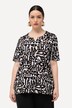 T-shirt motif lettrage, col tunisien et manches courtes