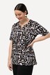 T-shirt motif lettrage, col tunisien et manches courtes