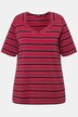 T-shirt Classic Fit à manches courtes. Col en V. Rayures.