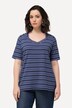 Mixed Stripe Short Sleeve V-Neck Tee