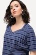 Mixed Stripe Short Sleeve V-Neck Tee