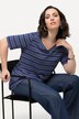 Mixed Stripe Short Sleeve V-Neck Tee