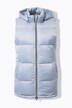 Lange doorgestikte bodywarmer, waterafstotend, afneembare capuchon