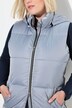 Lange doorgestikte bodywarmer, waterafstotend, afneembare capuchon