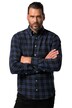 Kostkovaná flanelová košile JP1880, límeček s knoflíky, Modern střih, do 8XL