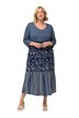 Žerzejové šaty, vzorované, A střih, výstřih do V, 3/4 rukávy