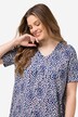 Camiseta, pliegues decorativos, forma en A, cuello de pico, media manga