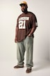 STHUGE T-Shirt, Halbarm, oversized, Mesh, Football-Print, bis 8 XL
