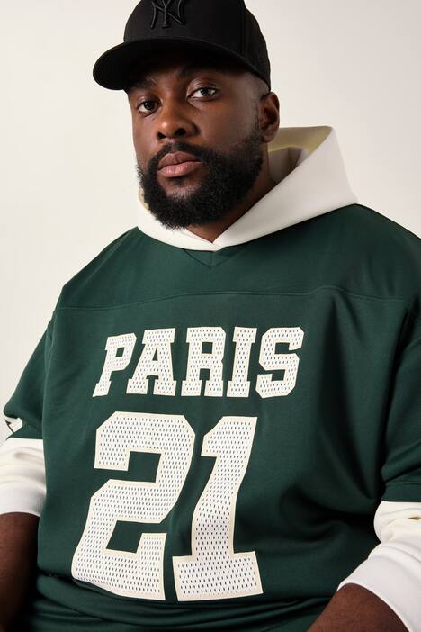 STHUGE T-Shirt, Halbarm, oversized, Mesh, Football-Print, bis 8 XL