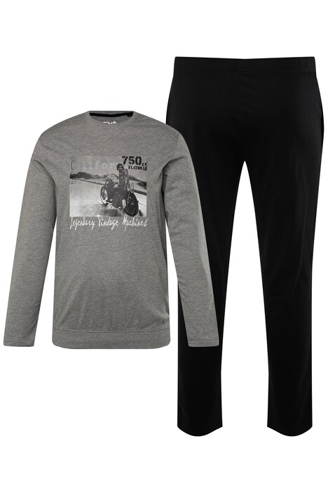 Pyžamo Men+, břišní střih, dvojdílné, tričko s dlouhými rukávy, dlouhé kalhoty, do 8XL