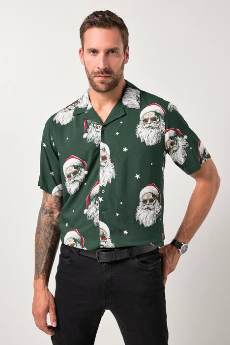 JP1880 Hemd, Halbarm, Weihnachten, Cuba-Kragen, Cuba-Fit, bis 8 XL