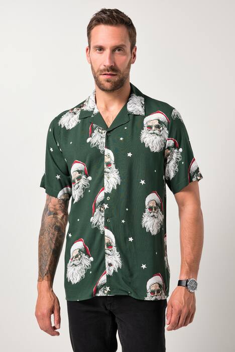 JP1880 Hemd, Halbarm, Weihnachten, Cuba-Kragen, Cuba-Fit, bis 8 XL