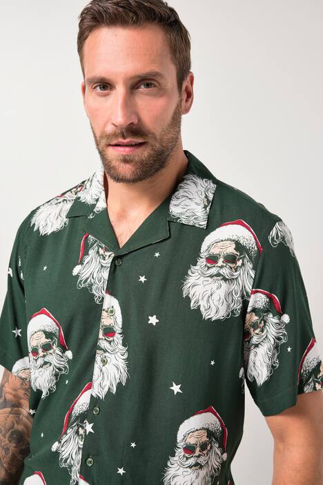 JP1880 Hemd, Halbarm, Weihnachten, Cuba-Kragen, Cuba-Fit, bis 8 XL