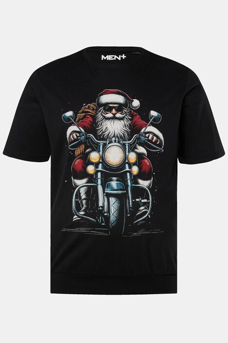 Men+-T-paita, lyhyet hihat, jouluaiheinen printti, vatsamitoitus, pyöreä pääntie, suurin koko 8XL