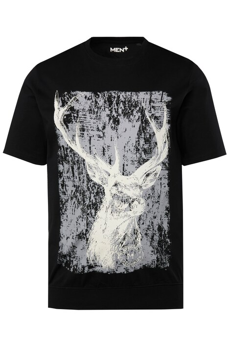 Tričko Men+, břišní střih, krátké rukávy, tradiční móda, velký potisk, do 8XL