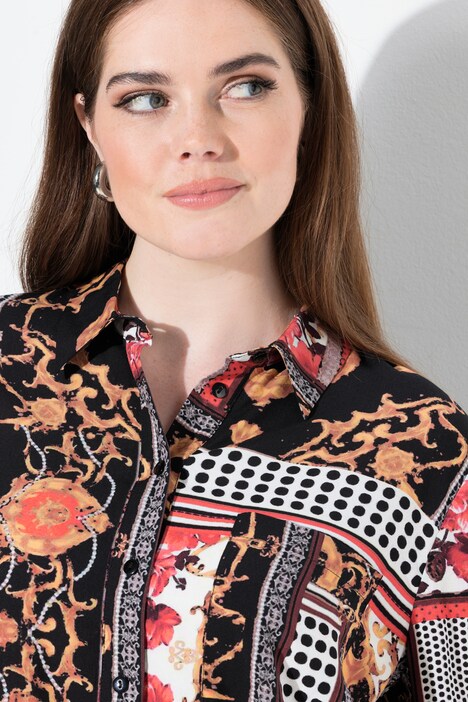 Hemdbluse, Landhausmuster, Hemdkragen, Langarm