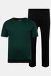 Men+ pyjamas, magepassform, todelt, T-skjorte med striper rundt, lang bukse, opptil 8 XL