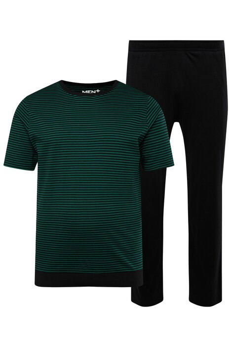 Pyžamo Men+, břišní střih, dvojdílné, pruhované tričko, dlouhé kalhoty, do 8XL