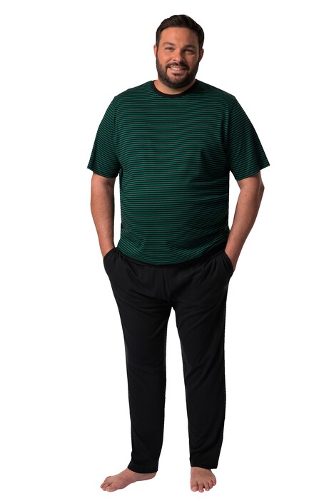 Pyžamo Men+, břišní střih, dvojdílné, pruhované tričko, dlouhé kalhoty, do 8XL