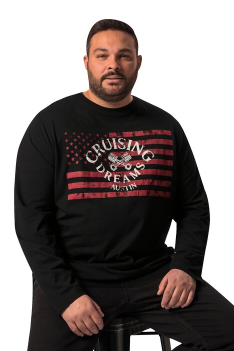 Tričko Men+, dlouhé rukávy, přední potisk, do 8XL