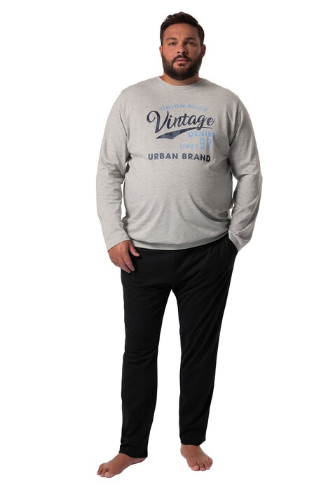 Pyžamo Men+, břišní střih, dvojdílné, dlouhé rukávy, do 8XL