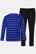 Pyjama deux pièces Men+, pantalon + t-shirt manches longues, rayures - jusqu'au 8 XL