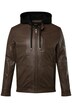 Kožená bunda Men+, kůže, odepínací žerzejová kapuce, zip, do 7XL