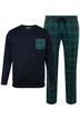 Pyžamo Men+, dvojdílné, břišní střih, dlouhé rukávy, do 8XL