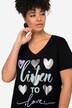 T-shirt, lige pasform, hjerte-print, korte ærmer