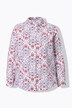 Bluse, herregårdsmønster, begerkrage, lange ermer