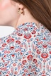 Bluse, herregårdsmønster, begerkrage, lange ermer