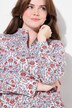 Bluse, herregårdsmønster, begerkrage, lange ermer