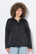Veste en maille polaire, motif chiné, col montant et poches zippées