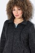 Veste en maille polaire, motif chiné, col montant et poches zippées