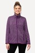 Jas van gebreid fleece, ruiten, opstaande kraag, ritszakken