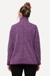 Jas van gebreid fleece, ruiten, opstaande kraag, ritszakken