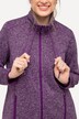 Jas van gebreid fleece, ruiten, opstaande kraag, ritszakken