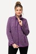 Jas van gebreid fleece, ruiten, opstaande kraag, ritszakken